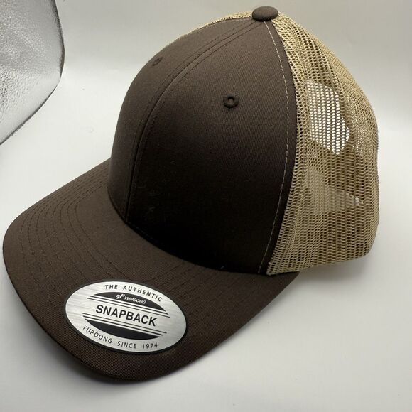 Yupoong 6606 Classic Trucker Hat Snapback Cap Brown NEW - Picture 2 of 7